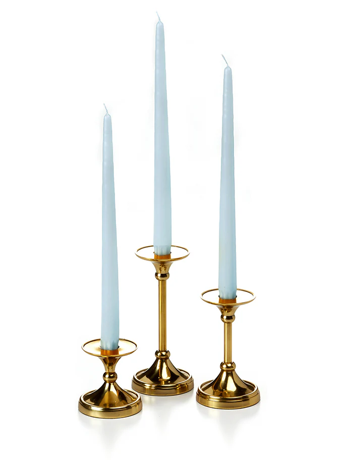 12 Taper Candles and 12 Gold Timeless Taper Holders - Image 4