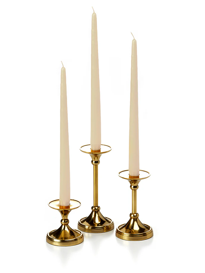 12 Taper Candles and 12 Gold Timeless Taper Holders - Image 41
