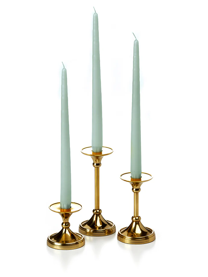 12 Taper Candles and 12 Gold Timeless Taper Holders - Image 42