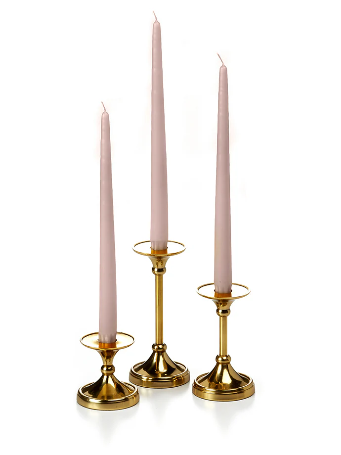 12 Taper Candles and 12 Gold Timeless Taper Holders - Image 43