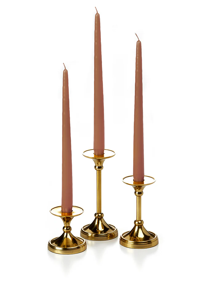 12 Taper Candles and 12 Gold Timeless Taper Holders - Image 48