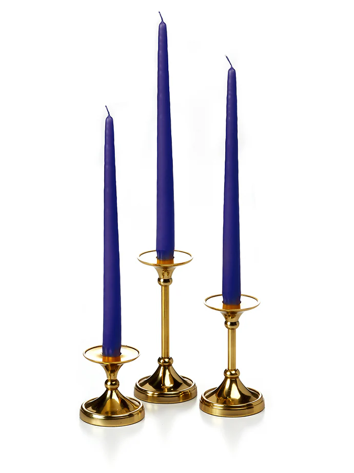 12 Taper Candles and 12 Gold Timeless Taper Holders - Image 5