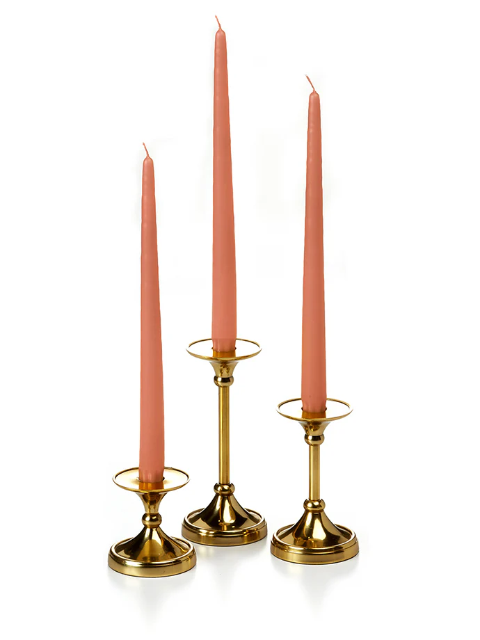 12 Taper Candles and 12 Gold Timeless Taper Holders - Image 6
