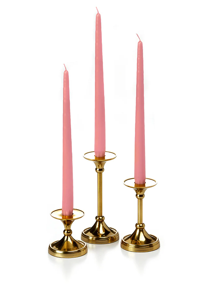 12 Taper Candles and 12 Gold Timeless Taper Holders - Image 7