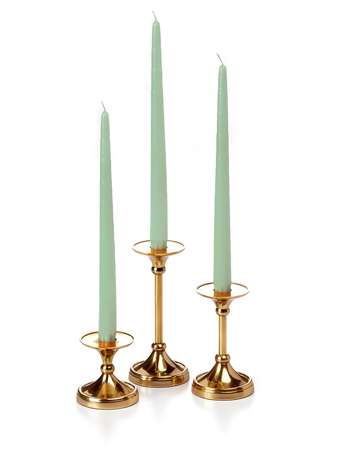 12 Taper Candles and 12 Gold Timeless Taper Holders - Image 8