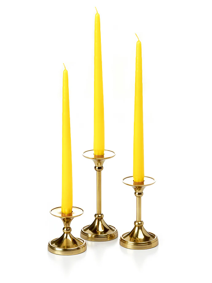 12 Taper Candles and 12 Gold Timeless Taper Holders - Image 9