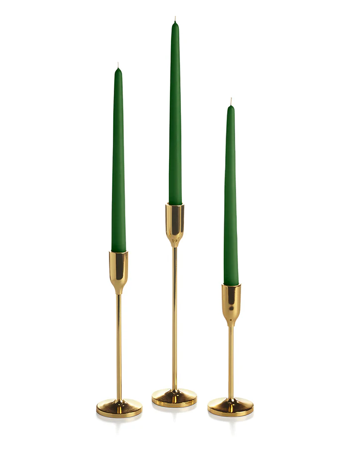 12 Taper Candles and 12 Gold Virtu Candlesticks - Image 11