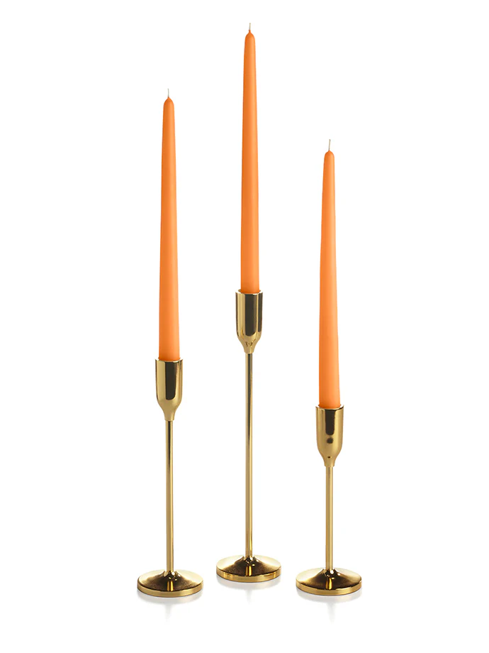 12 Taper Candles and 12 Gold Virtu Candlesticks - Image 13