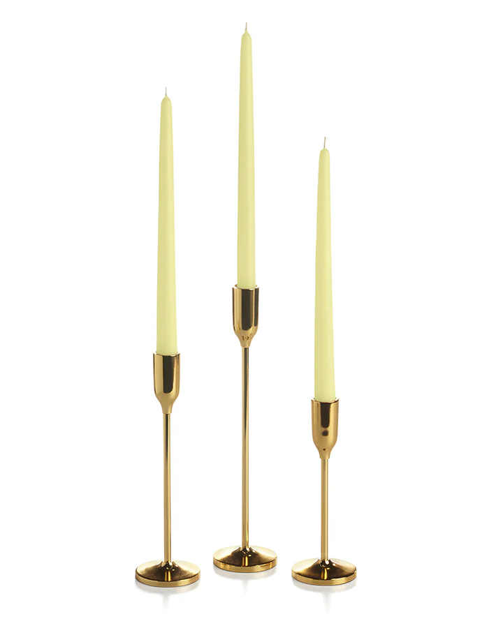 12 Taper Candles and 12 Gold Virtu Candlesticks - Image 14