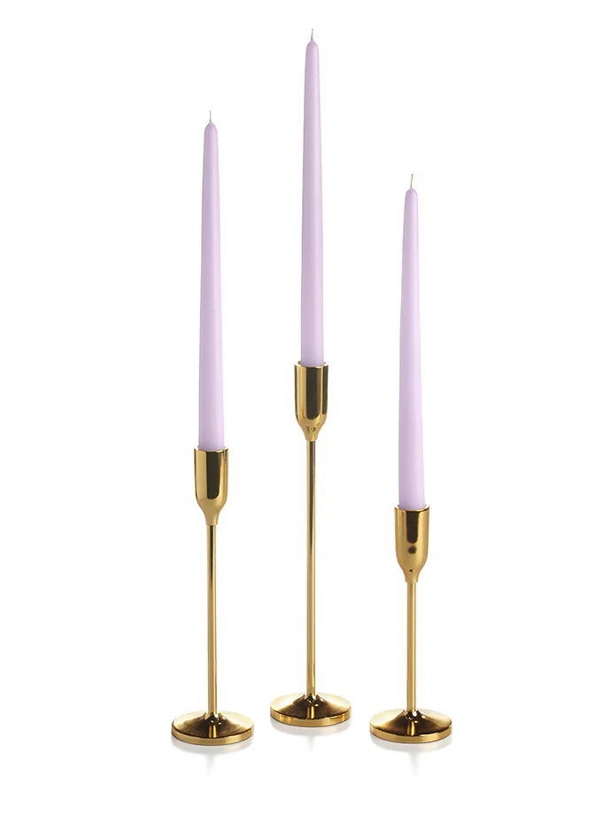 12 Taper Candles and 12 Gold Virtu Candlesticks - Image 20