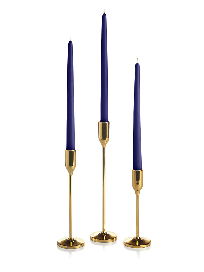 12 Taper Candles and 12 Gold Virtu Candlesticks - Image 5