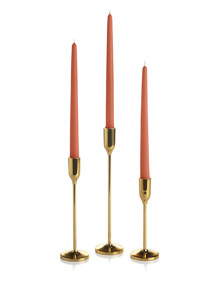 12 Taper Candles and 12 Gold Virtu Candlesticks - Image 6