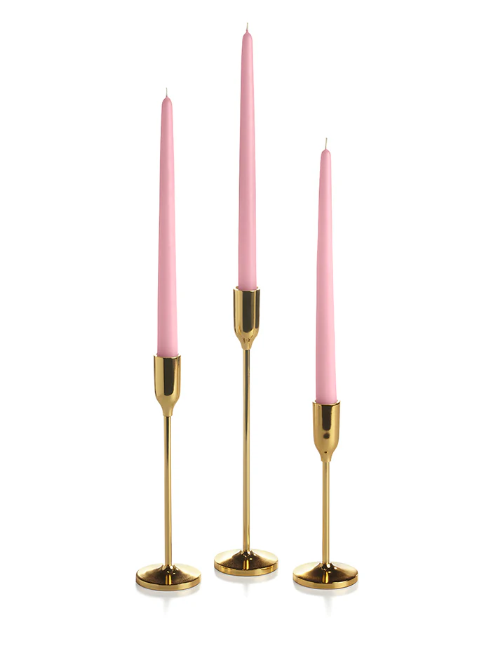 12 Taper Candles and 12 Gold Virtu Candlesticks - Image 7