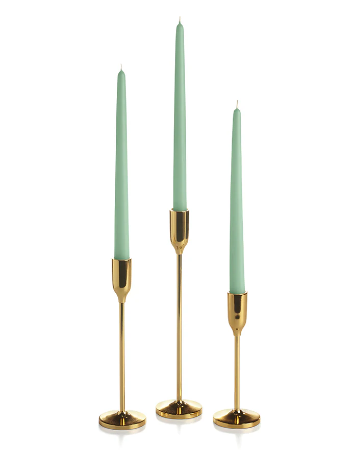 12 Taper Candles and 12 Gold Virtu Candlesticks - Image 8