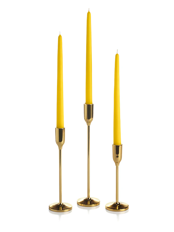 12 Taper Candles and 12 Gold Virtu Candlesticks - Image 9