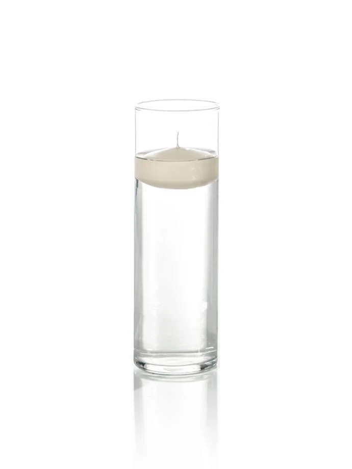3" Floating Candles and 9" Cylinder Vases - Image 27