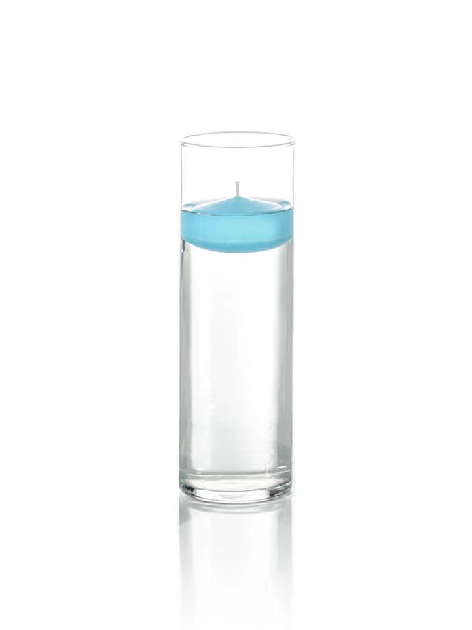 3" Floating Candles and 9" Cylinder Vases - Image 42