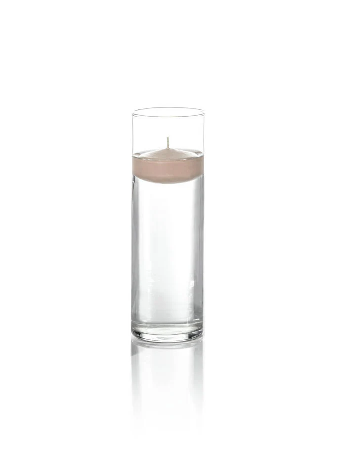 3" Floating Candles and 9" Cylinder Vases - Image 48