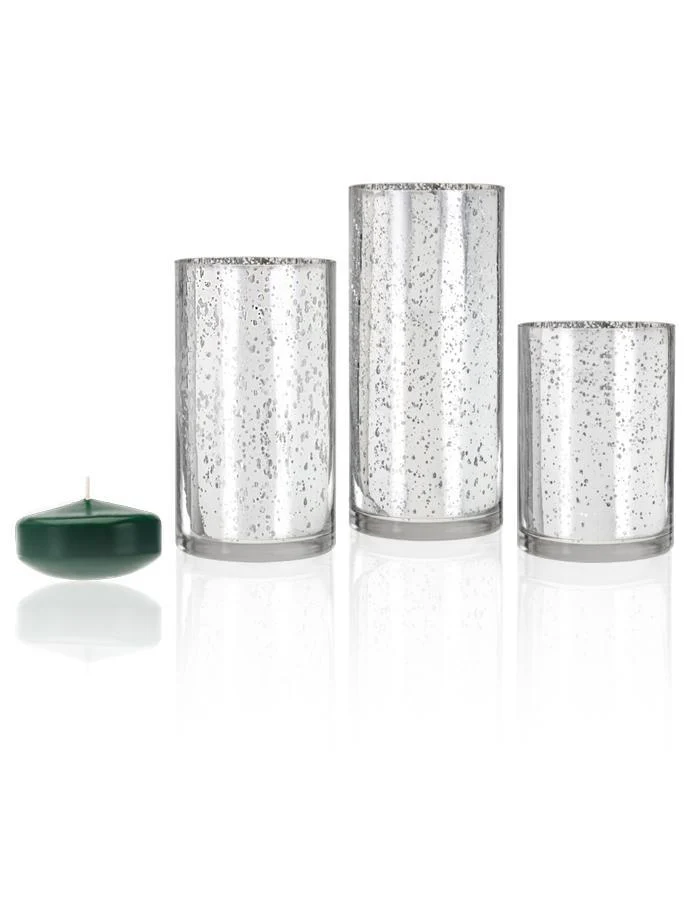 18 Floating Candles and Silver Metallic Cylinders - Image 11