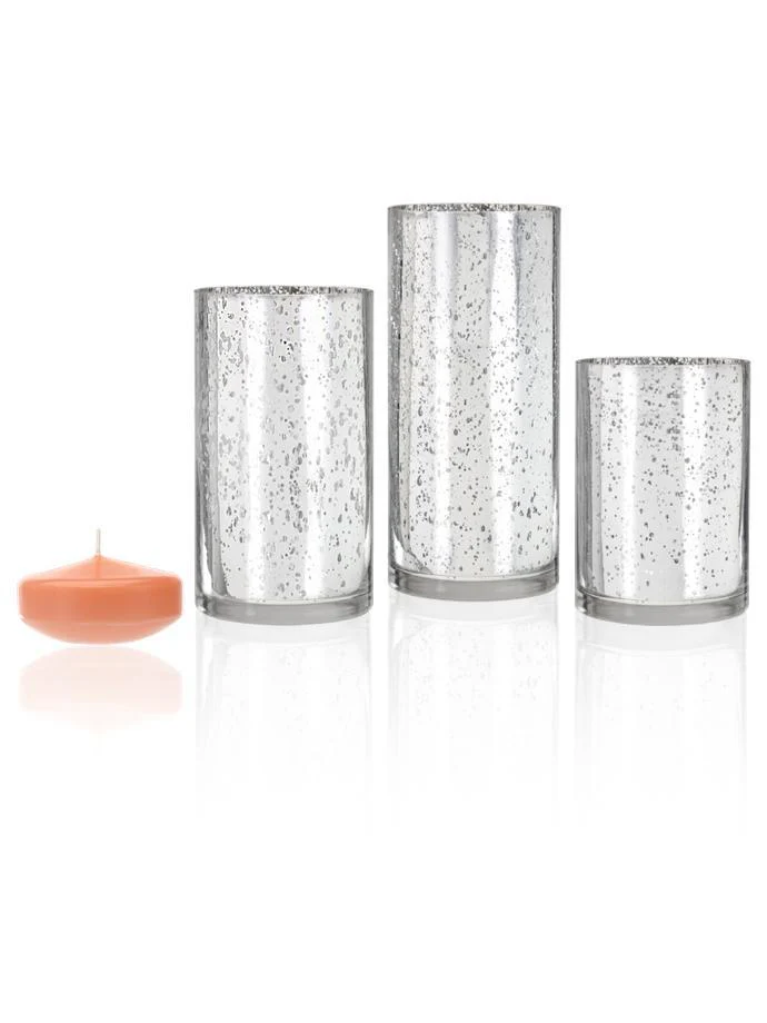 18 Floating Candles and Silver Metallic Cylinders - Image 13