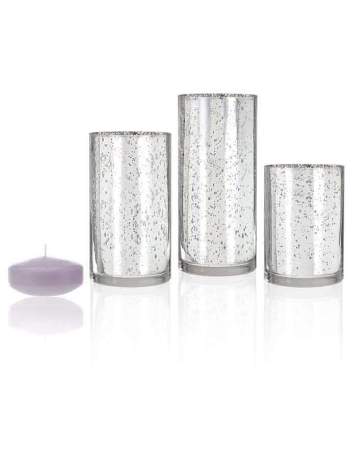 18 Floating Candles and Silver Metallic Cylinders - Image 23