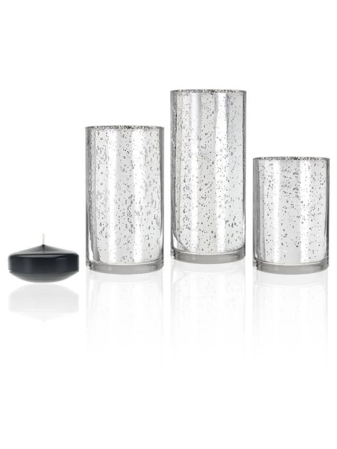18 Floating Candles and Silver Metallic Cylinders - Image 29