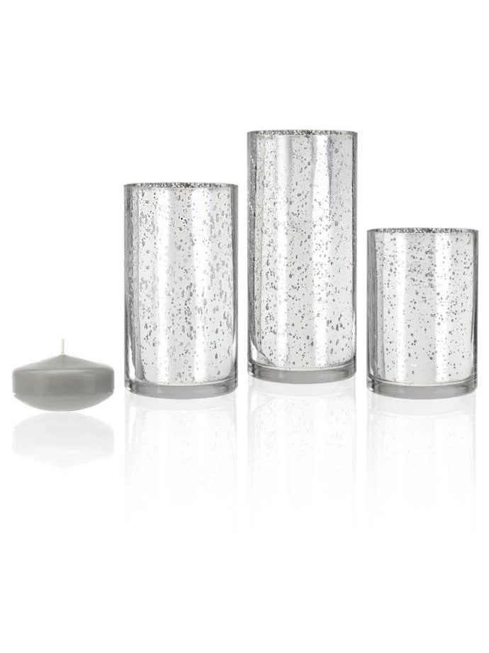18 Floating Candles and Silver Metallic Cylinders - Image 31