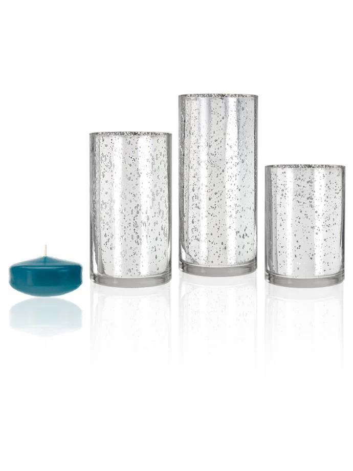 18 Floating Candles and Silver Metallic Cylinders - Image 32