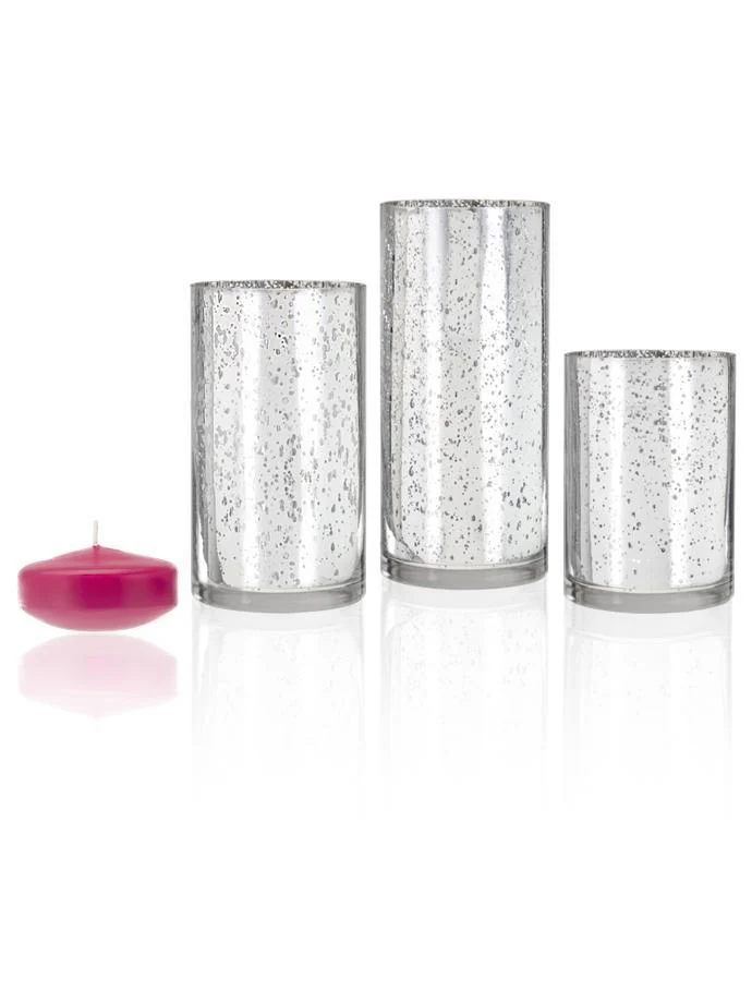 18 Floating Candles and Silver Metallic Cylinders - Image 34
