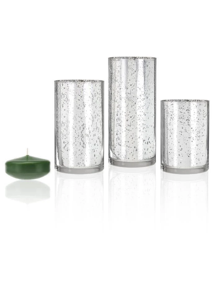 18 Floating Candles and Silver Metallic Cylinders - Image 35