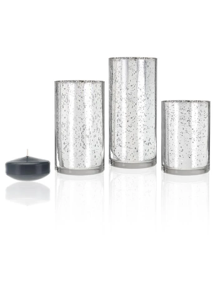 18 Floating Candles and Silver Metallic Cylinders - Image 36