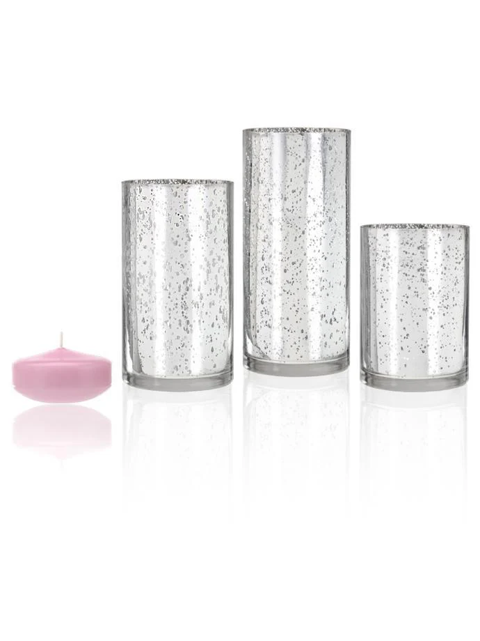 18 Floating Candles and Silver Metallic Cylinders - Image 38