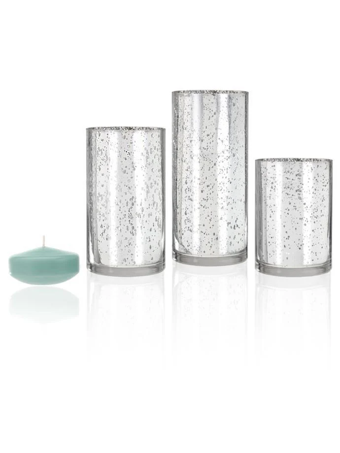 18 Floating Candles and Silver Metallic Cylinders - Image 41