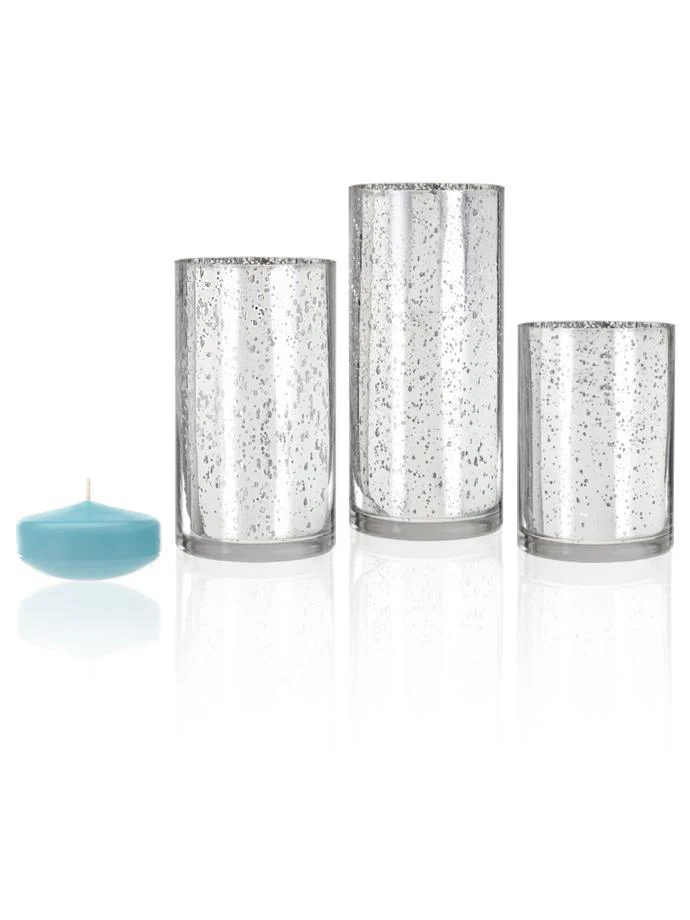 18 Floating Candles and Silver Metallic Cylinders - Image 42