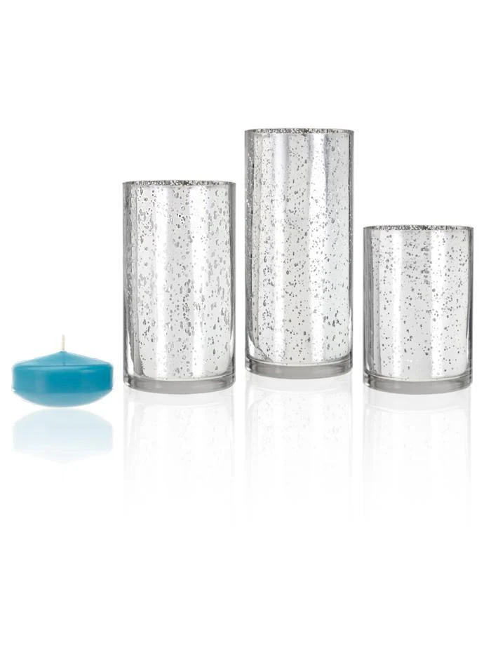 18 Floating Candles and Silver Metallic Cylinders - Image 43