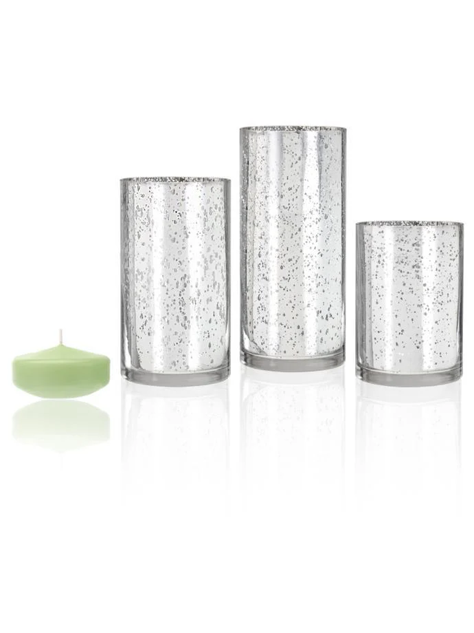 18 Floating Candles and Silver Metallic Cylinders - Image 44