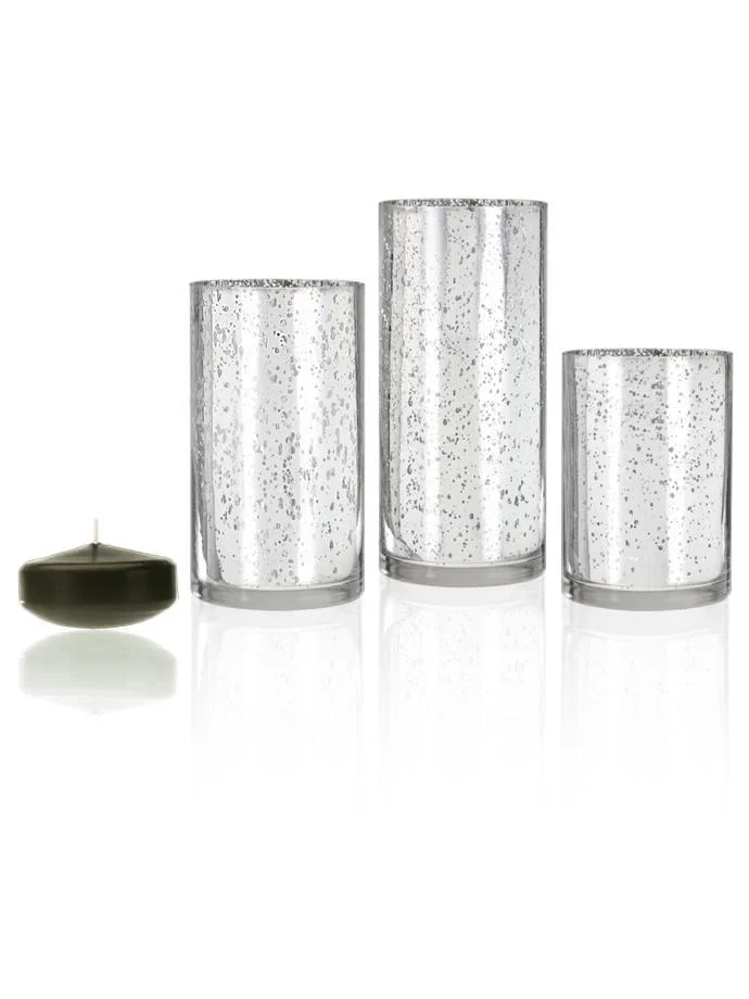 18 Floating Candles and Silver Metallic Cylinders - Image 46