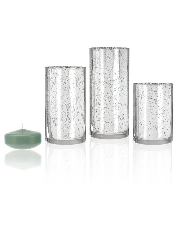 18 Floating Candles and Silver Metallic Cylinders - Image 8