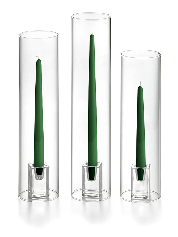 36 Taper Candles, 36 Glass Chimneys and 36 Square Block Holders - Image 11