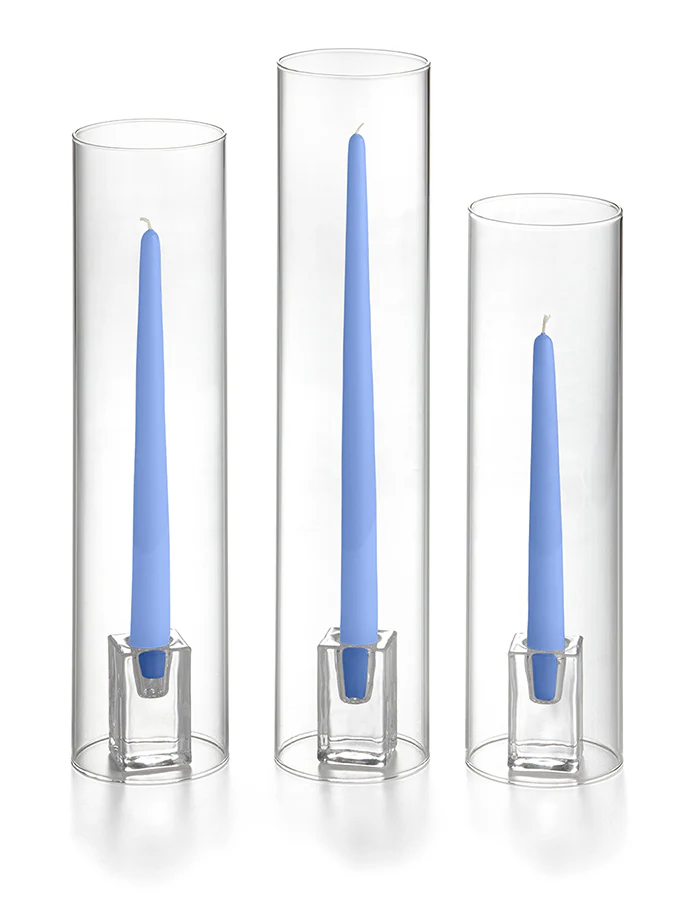 36 Taper Candles, 36 Glass Chimneys and 36 Square Block Holders - Image 19