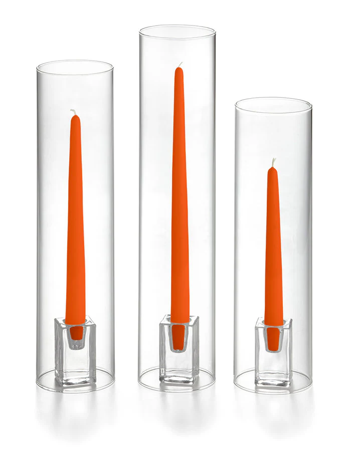 36 Taper Candles, 36 Glass Chimneys and 36 Square Block Holders - Image 27