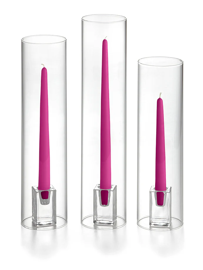 36 Taper Candles, 36 Glass Chimneys and 36 Square Block Holders - Image 30