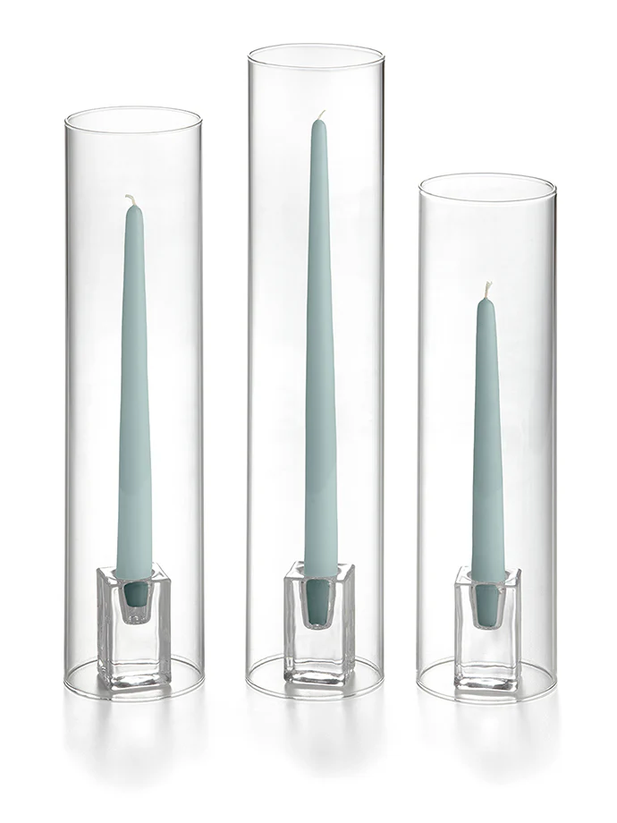 36 Taper Candles, 36 Glass Chimneys and 36 Square Block Holders - Image 41