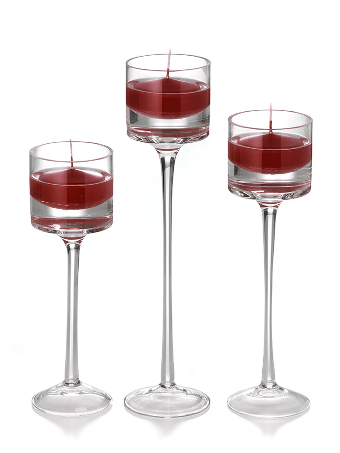 9 Floating Candles and 9 Monet Stem Holders - Image 3