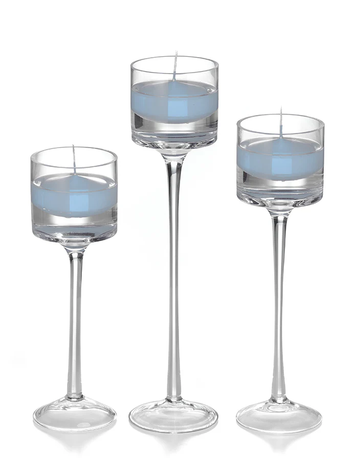 9 Floating Candles and 9 Monet Stem Holders - Image 4