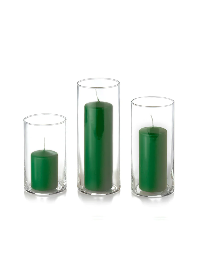 12 Slim Pillar Candles and Cylinder Vases - Image 12