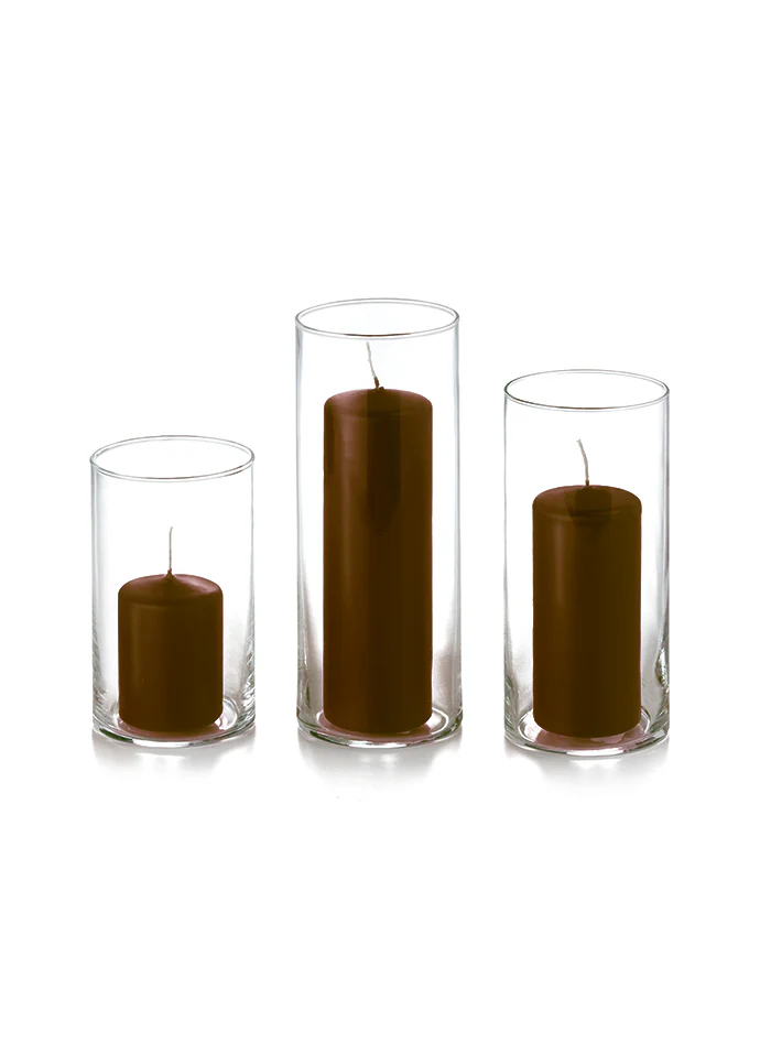 12 Slim Pillar Candles and Cylinder Vases - Image 34