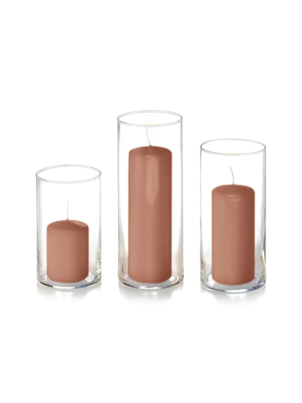 12 Slim Pillar Candles and Cylinder Vases - Image 54