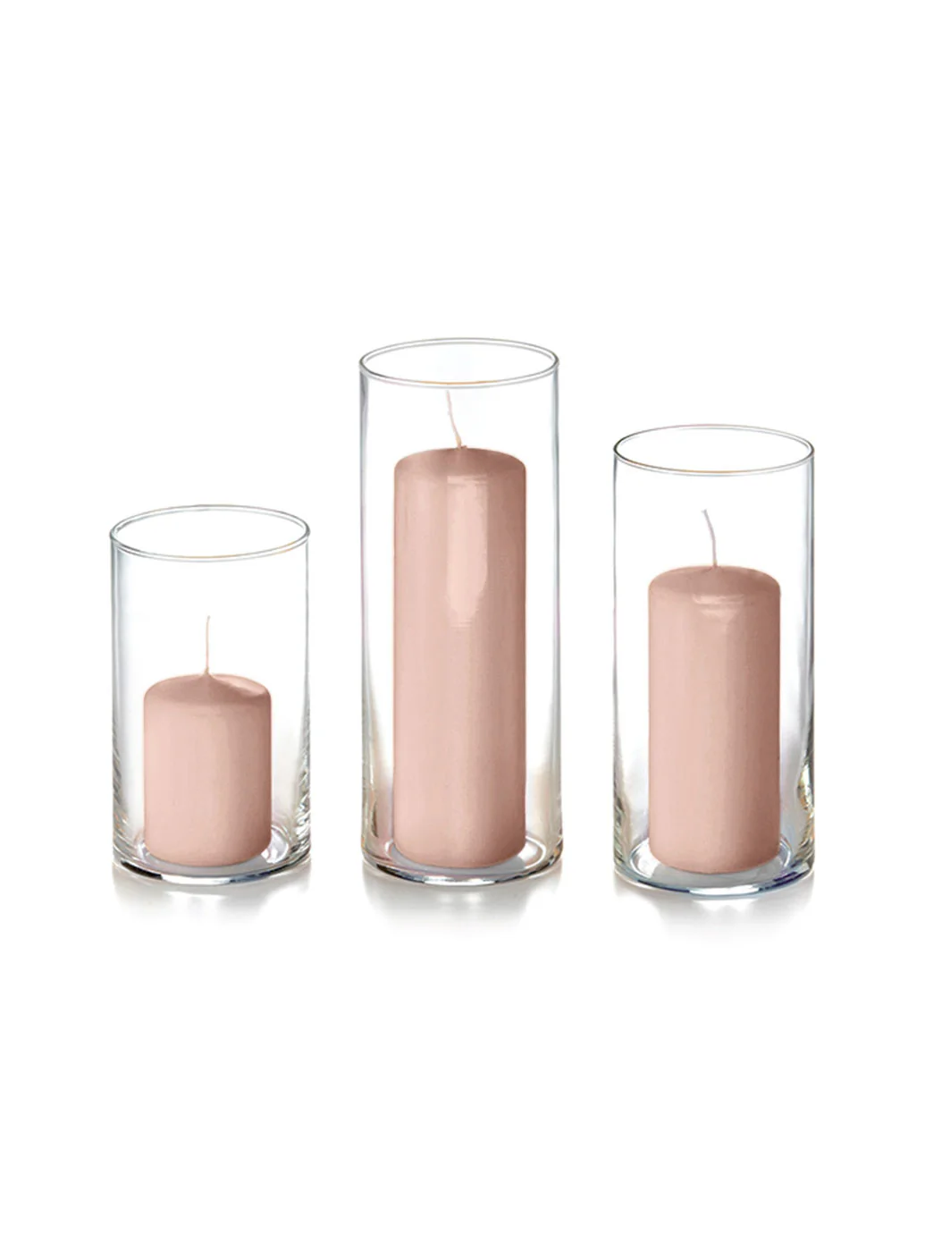 12 Slim Pillar Candles and Cylinder Vases - Image 55