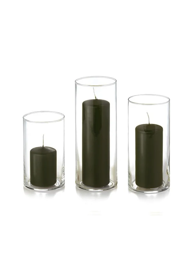 12 Slim Pillar Candles and Cylinder Vases - Image 58